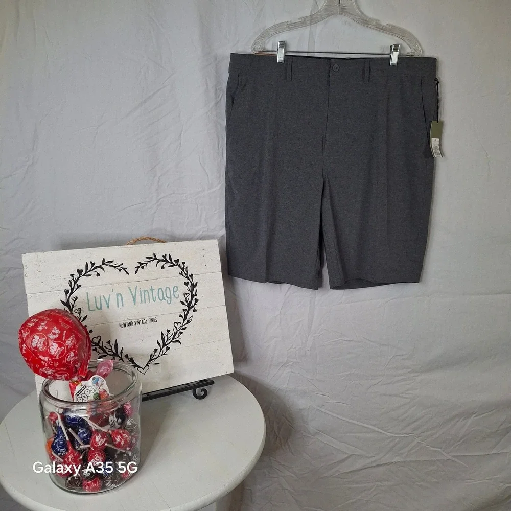 Goodfellow & Co Mens Hybrid Swim Shorts Sz 40 Black Rotary UPF 50+ 4-Way Stretch